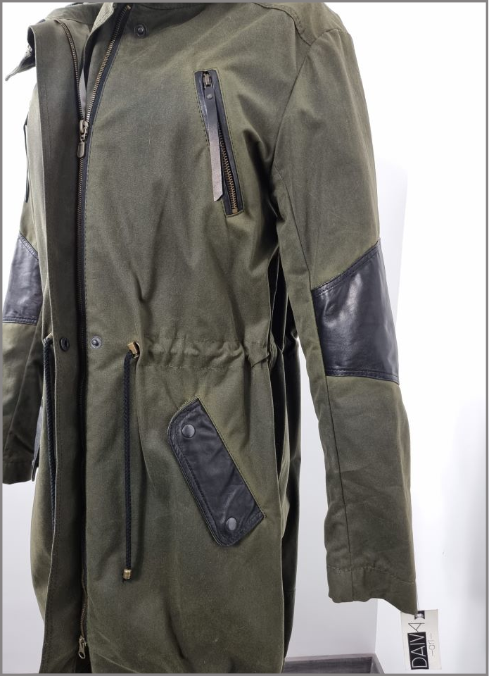 Moteriška striukė - Parka su natūralios odos detalėmis - Image 4