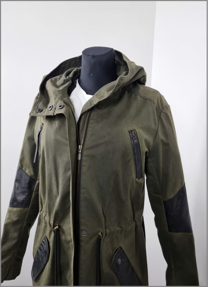Moteriška striukė - Parka su natūralios odos detalėmis - Image 5
