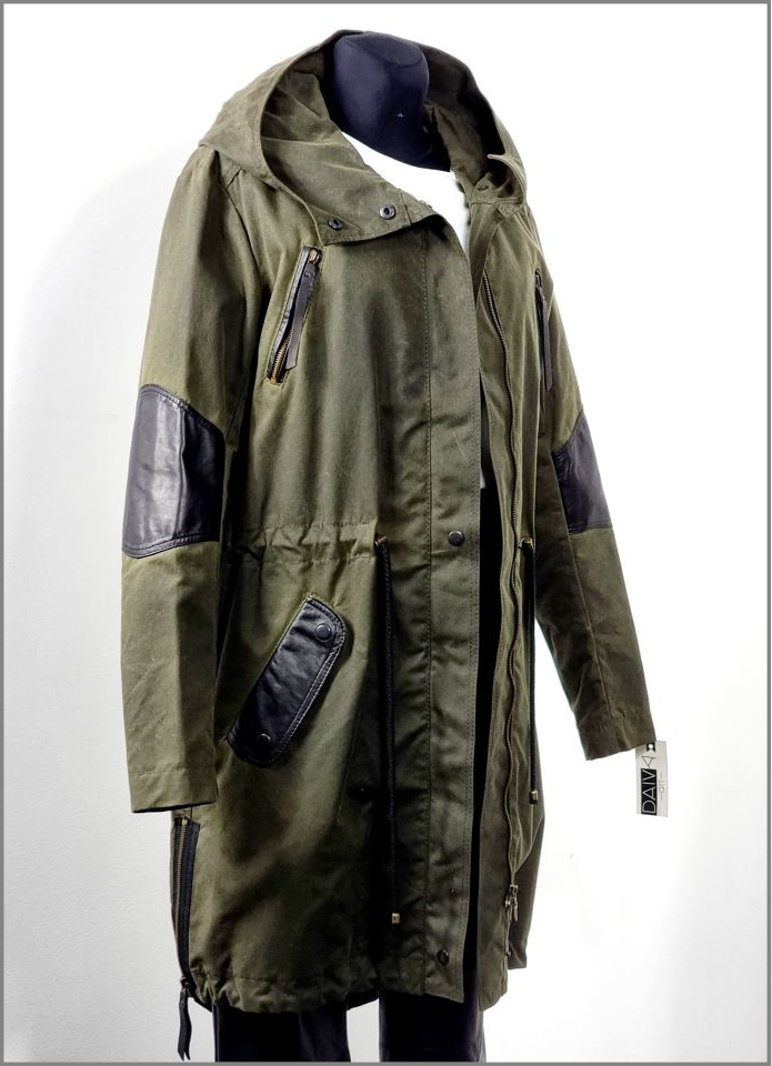 Moteriška striukė - Parka su natūralios odos detalėmis - Image 6